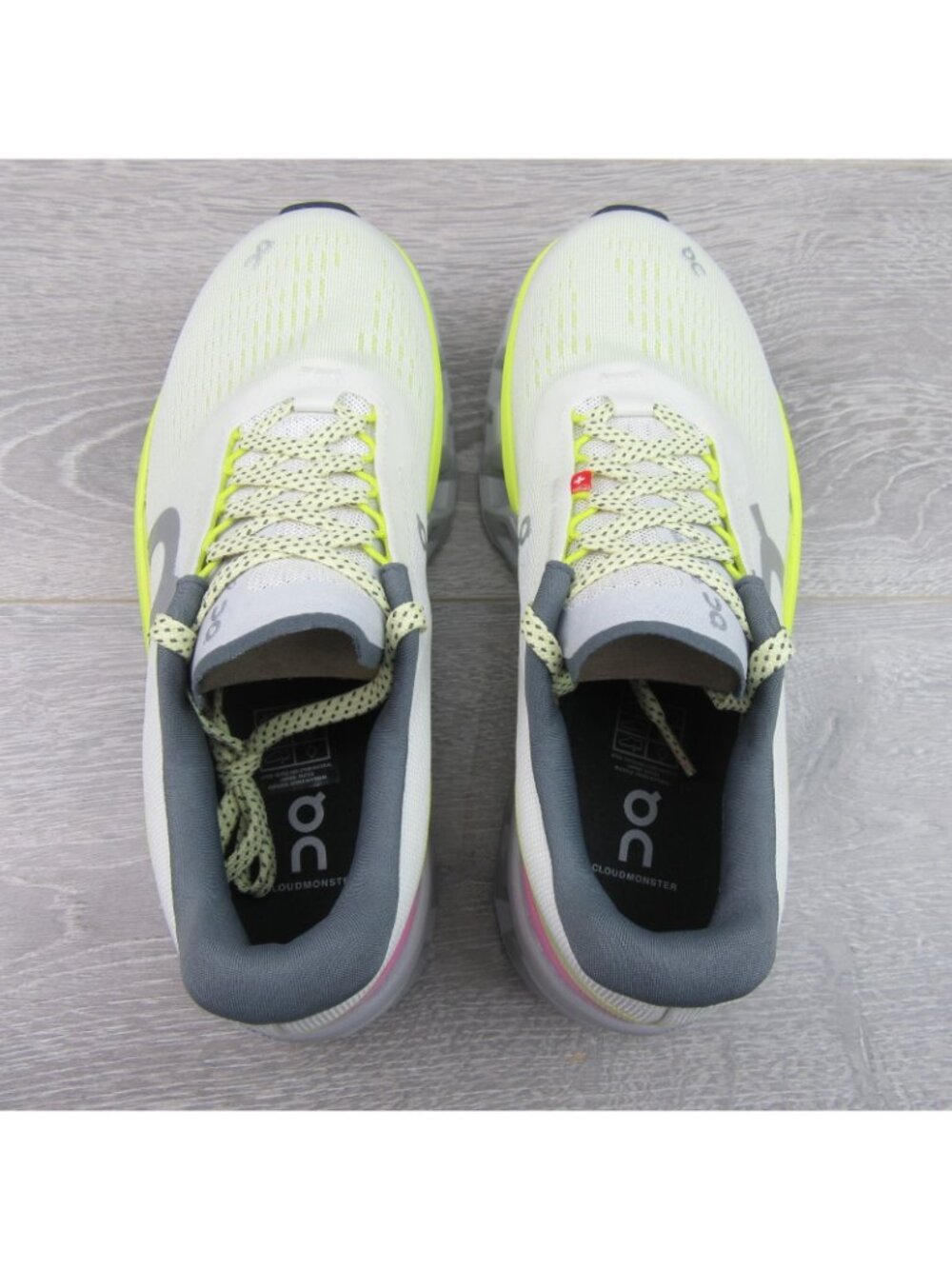ON Cloudmonster 2 Running Shoes Womens Size 8 Ivory Lime NEW - Picture 10 of 15